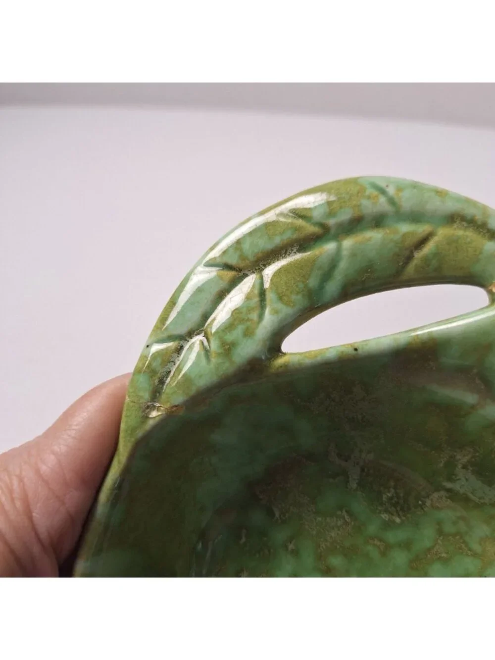 (4) ENCHANTO COMPANY B112 CALIFORNIA USA VINTAGE GREEN GLAZED CERAMIC BOWLS **